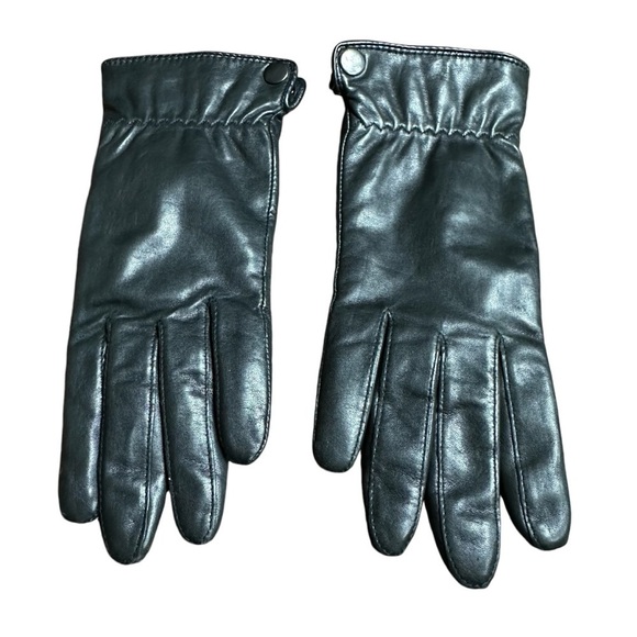 Beautiful Black Leather Lined Women's Gloves, Thinsulate, Small - Picture 2 of 6